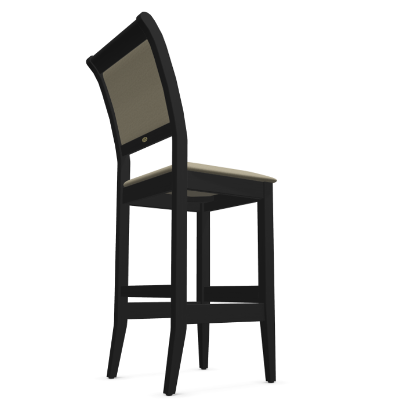 KING bar stool, beige fabric, wenge black finish, beechwood frame - Image 4