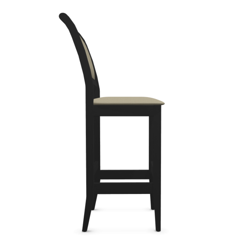 KING bar stool, beige fabric, wenge black finish, beechwood frame - Image 3