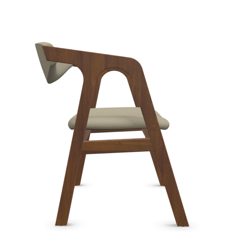 NORDIC chair, beige fabric, walnut finish, beechwood frame - Image 4