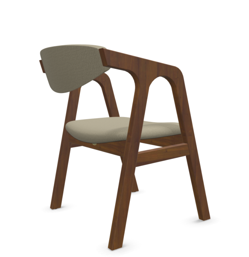 NORDIC chair, beige fabric, walnut finish, beechwood frame - Image 3