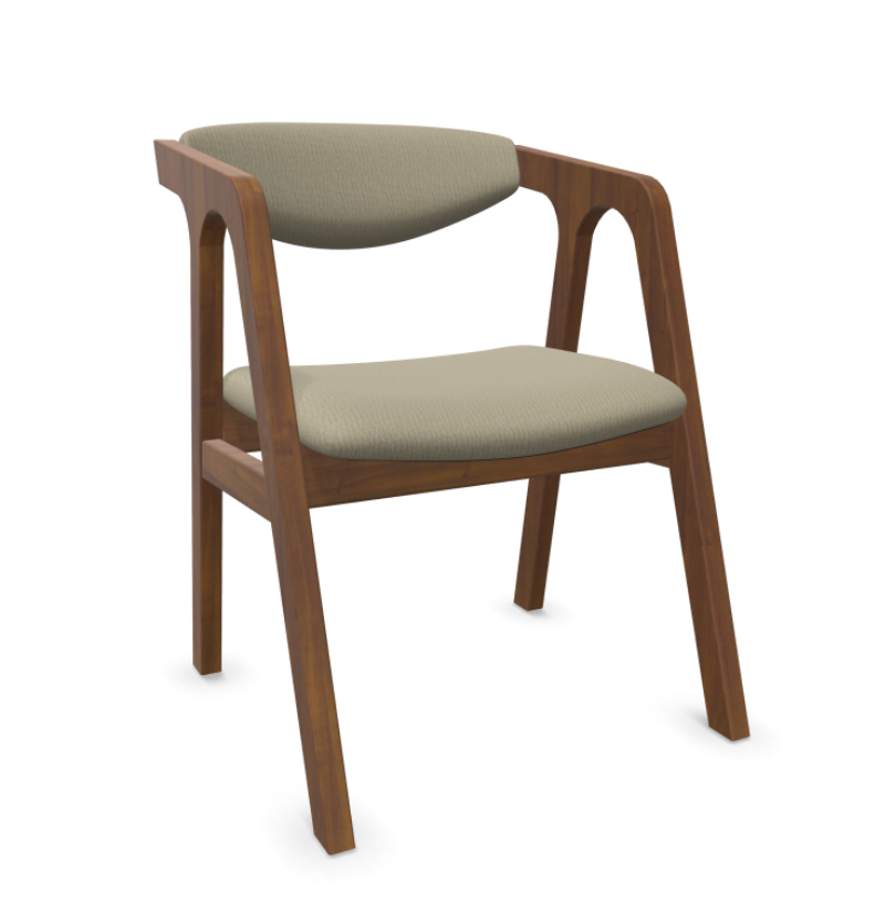 NORDIC chair, beige fabric, walnut finish, beechwood frame