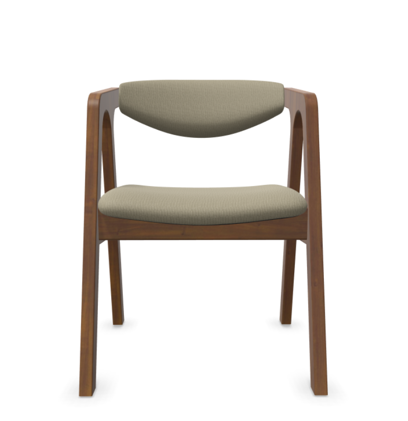 NORDIC chair, beige fabric, walnut finish, beechwood frame - Image 2